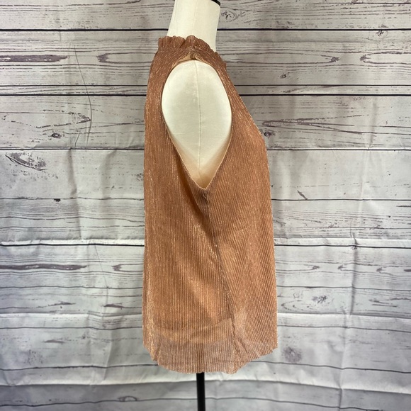 NWOT Molly Bracken Swing/Tunic Rose Gold Shimmery Top - L - Picture 4 of 7